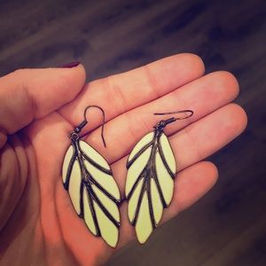 Leaf shaped earrings.